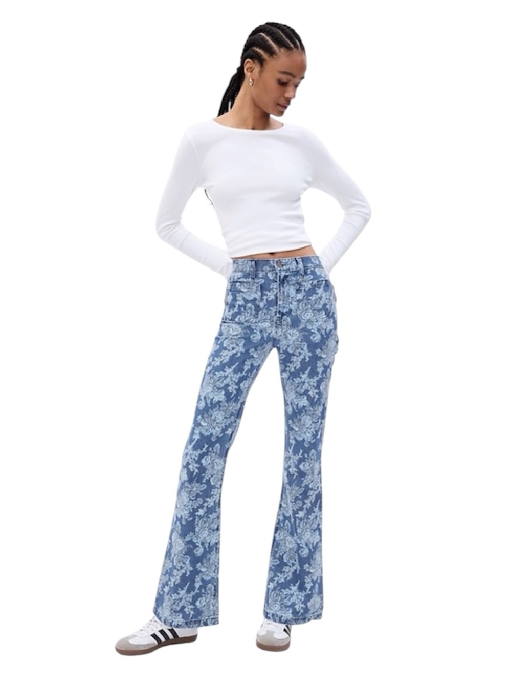 Gap × LoveShackFancy Womenswear High Rise Floral ‘70s Flare Jeans Size 6 / 28 R